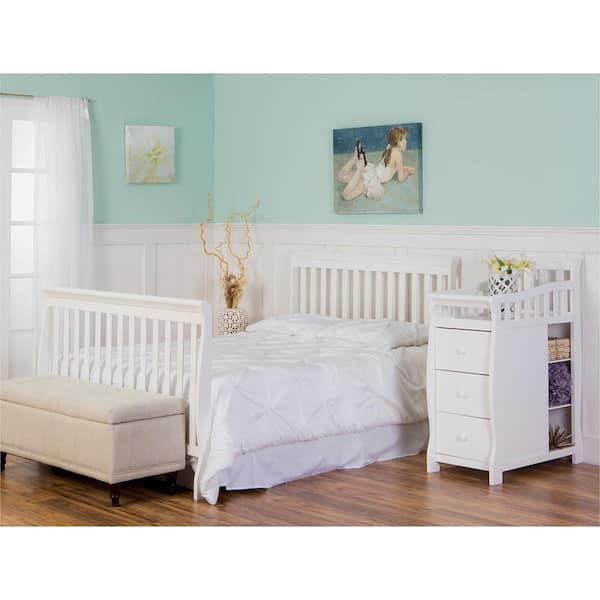 Dream On Me Brody White 5 in 1 Convertible Crib with Changer 620 W