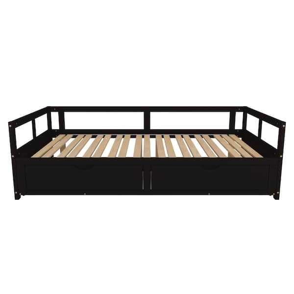 wetiny Extendable Bed Daybed,Twin.Sofa Bed for Bedroom Living Room,Espresso
