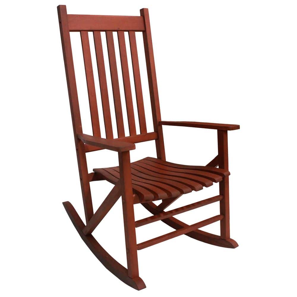Heartland Brown Wooden Outdoor Rocking Chair with Arms