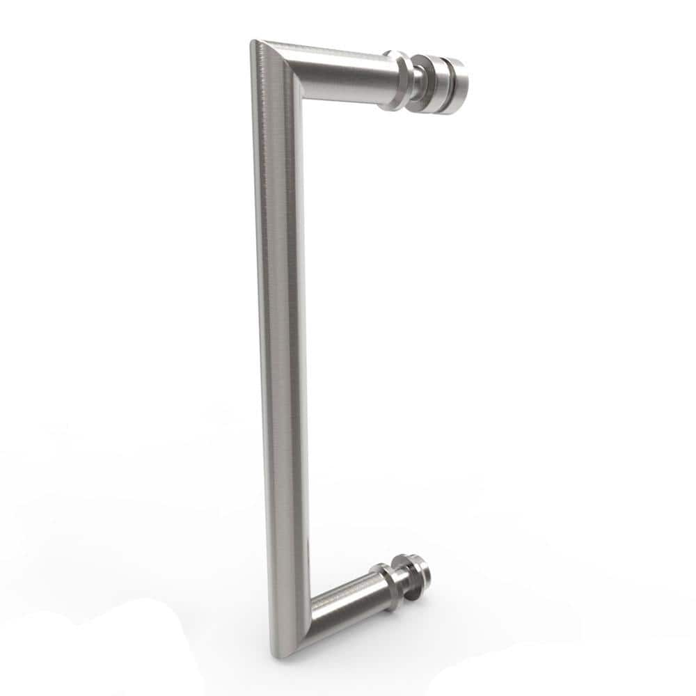 Clear 51" Frameless Hinged Shower Door with Black Hardware