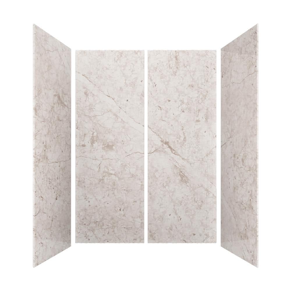 60 in. L x 32 in. W x 84 in. H Glue-Up Alcove Solid Composite Stone 4-Piece Shower Wall Set in Botti. Beige price history on PriceWatchPro