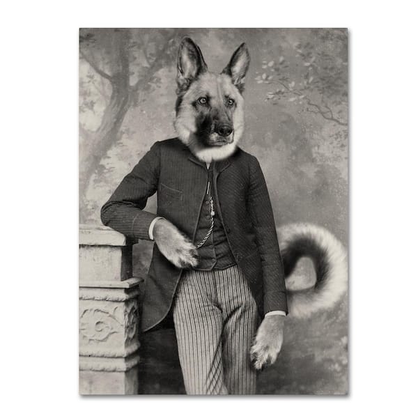 Trademark Fine Art 24 in. x 18 in. "Hans The German Shepherd" by J Hovenstine Printed Canvas Wall Art