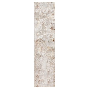 Luxe Opaline Bold Marble Taupe 2 ft. x 7 ft. Runner Rug