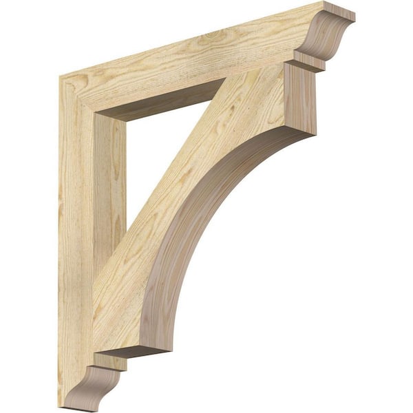 Ekena Millwork 4 in. x 28 in. x 28 in. Douglas Fir Westlake Traditional Rough Sawn Bracket