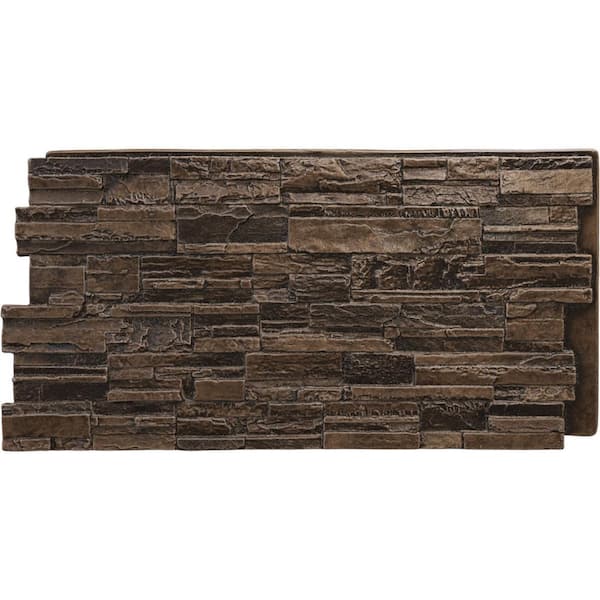 Ekena Millwork Cascade 48 5/8 in. x 1 1/4 in. Willow Peak Stacked Stone, StoneWall Faux Stone Siding Panel