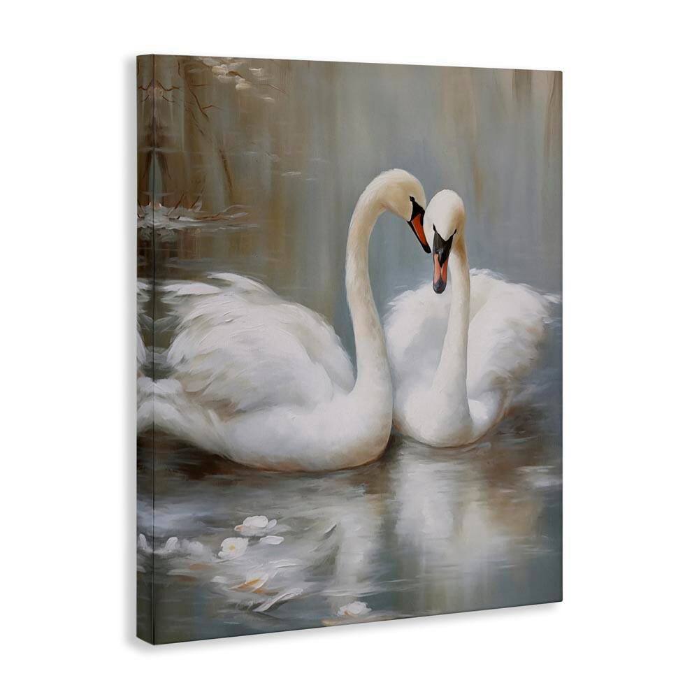 Kissing Swans on Pond by Arlington Prints Unframed Animal Graphic Art Print 20 in. x 16 in. price history on PriceWatchPro