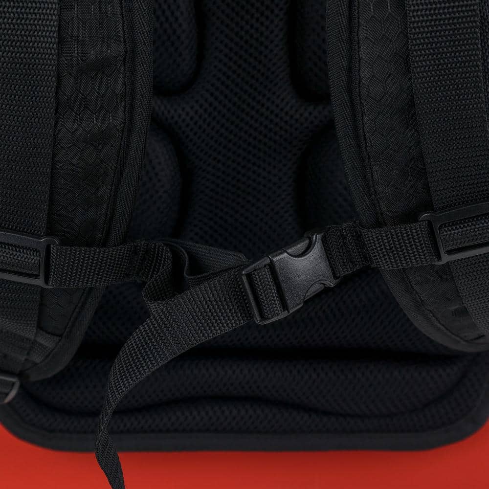 Heavy Duty Black and Red Tool Hauler Backpack