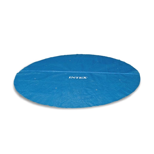 Intex 16 ft. Round Blue Above Ground Pool Solar Swimming Cover with Carry Bag