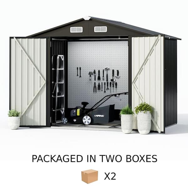 Sizzim 8 ft. W x 6 ft. D Metal Storage Shed with Metal Floor