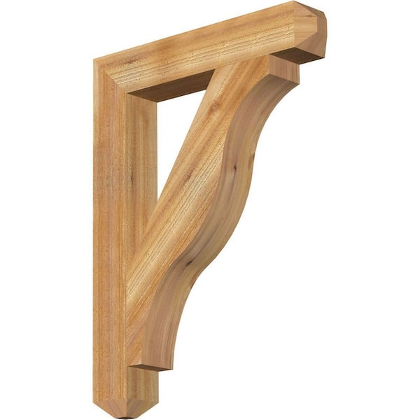 Ekena Millwork 4 in. x 32 in. x 24 in. Western Red Cedar Funston Craftsman Rough Sawn Bracket
