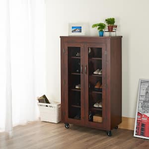 52.2 in. H x 31.5 in. W Brown Particle Board Shoe Storage Cabinet
