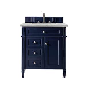 Brittany 30.0 in. W x 23.5 in. D x 34.0 in. H Bathroom Vanity in Victory Blue with Victorian Silver Silestone Quartz Top