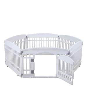 Pet Playpen Foldable Gate for Dogs Heavy Plastic Puppy Exercise Pen with Door