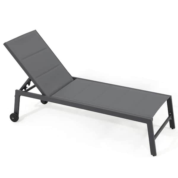 Freestyle Aluminum Outdoor Chaise Lounge Chair, Reclining with Adjustable Backrest