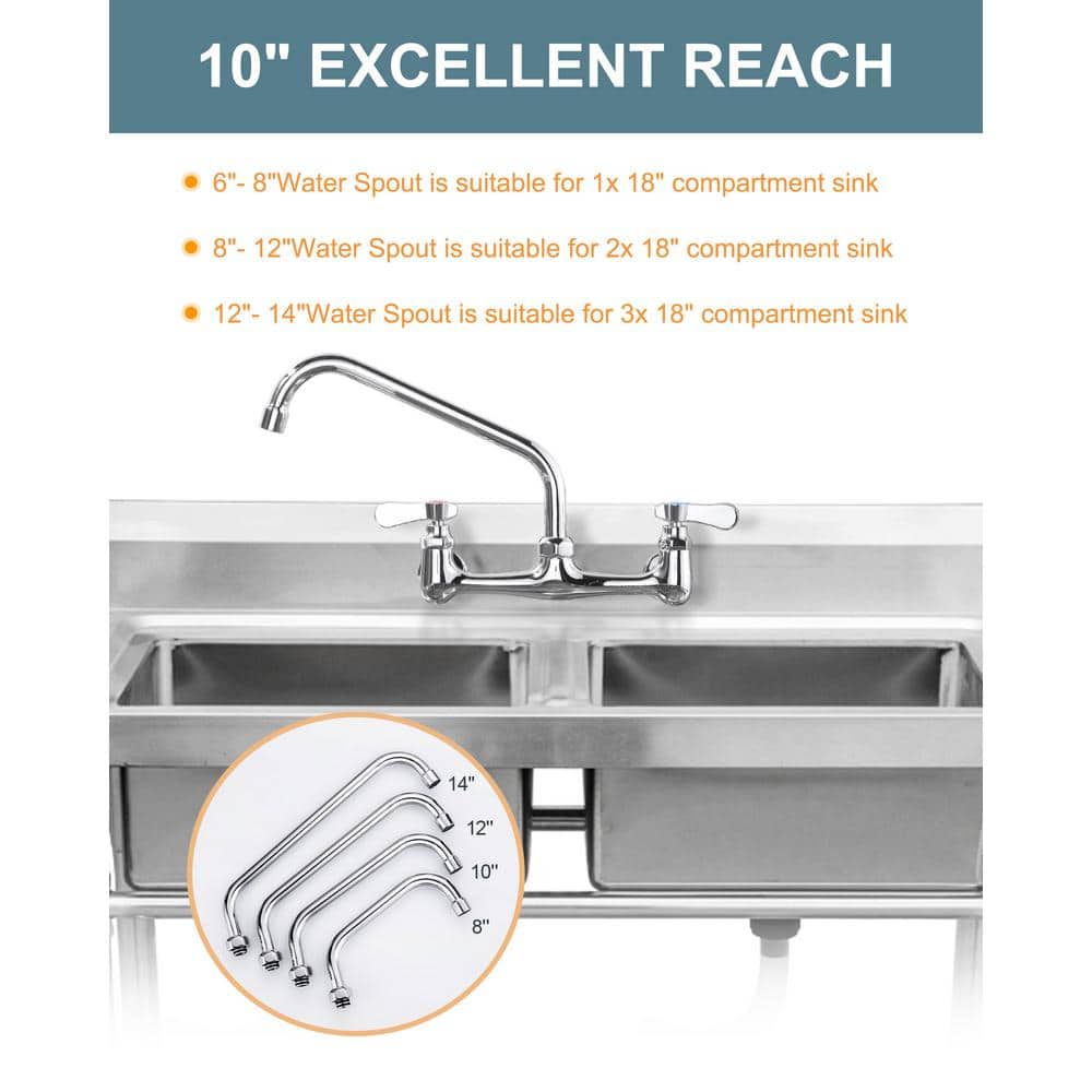 10" Polished Chrome Swivel Spout Replacement for Kitchen Sink