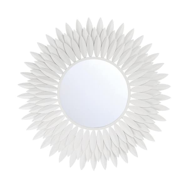 24 in. 0 Light Matte White Mirror