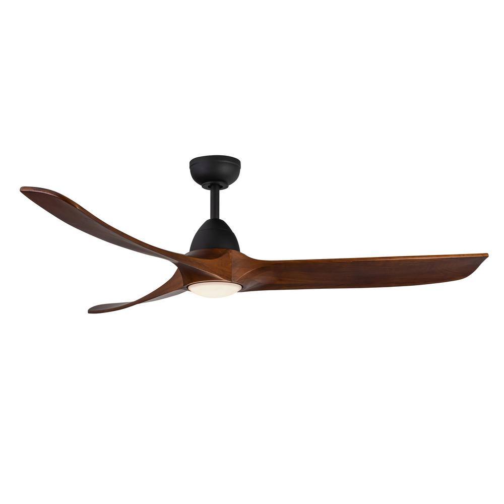 Baylor 60 in. 1-Light Matte Black/Dark Walnut Integrated Indoor LED Smart Ceiling Fan price history on PriceWatchPro