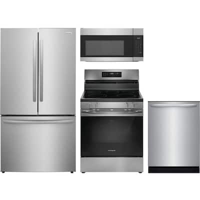 28.8 cu. ft. Standard Depth Refrigerator with 5 Burner Freestanding Range and Dishwasher with 4-Cycles