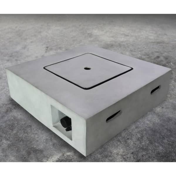 Kadehome 30 in. Square 40000 BTU Gray Propane Natural Gas Outdoor Fire Pit Table