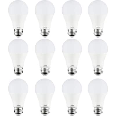 75-Watt Equivalent A19 Non-Dimmable Bright 1100 Lumens E26 Base LED Light Bulb in Cool White 4000K (12-Pack)