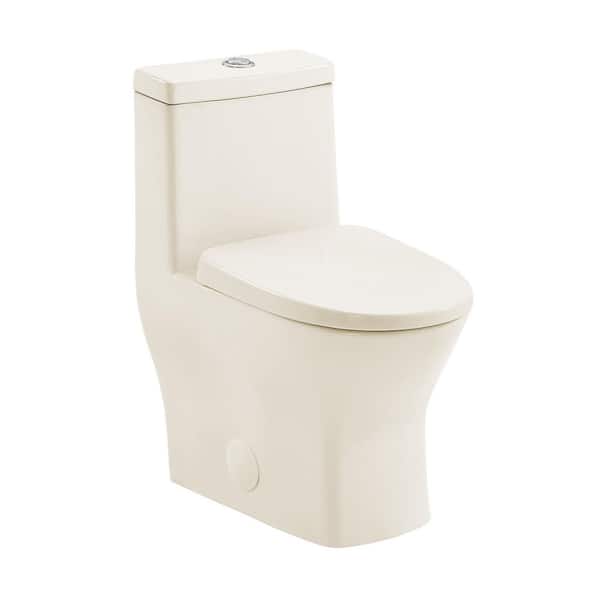 MacKenzie 1-Piece 10 in. Rough-in 1.1/1.6 GPF Dual Top Flush Round Toilet in Glossy Bisque
