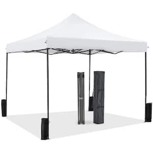 Tileon 10 ft. x 10 ft. White Pop Up Canopy Tent, Instant Outdoor