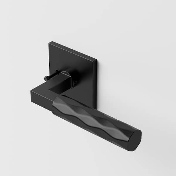 Hailey Matte Black Bed/Bath Hall/Closet Modern Interior Door Handle, Square Plate and Concealed Screws (Privacy/Passage)
