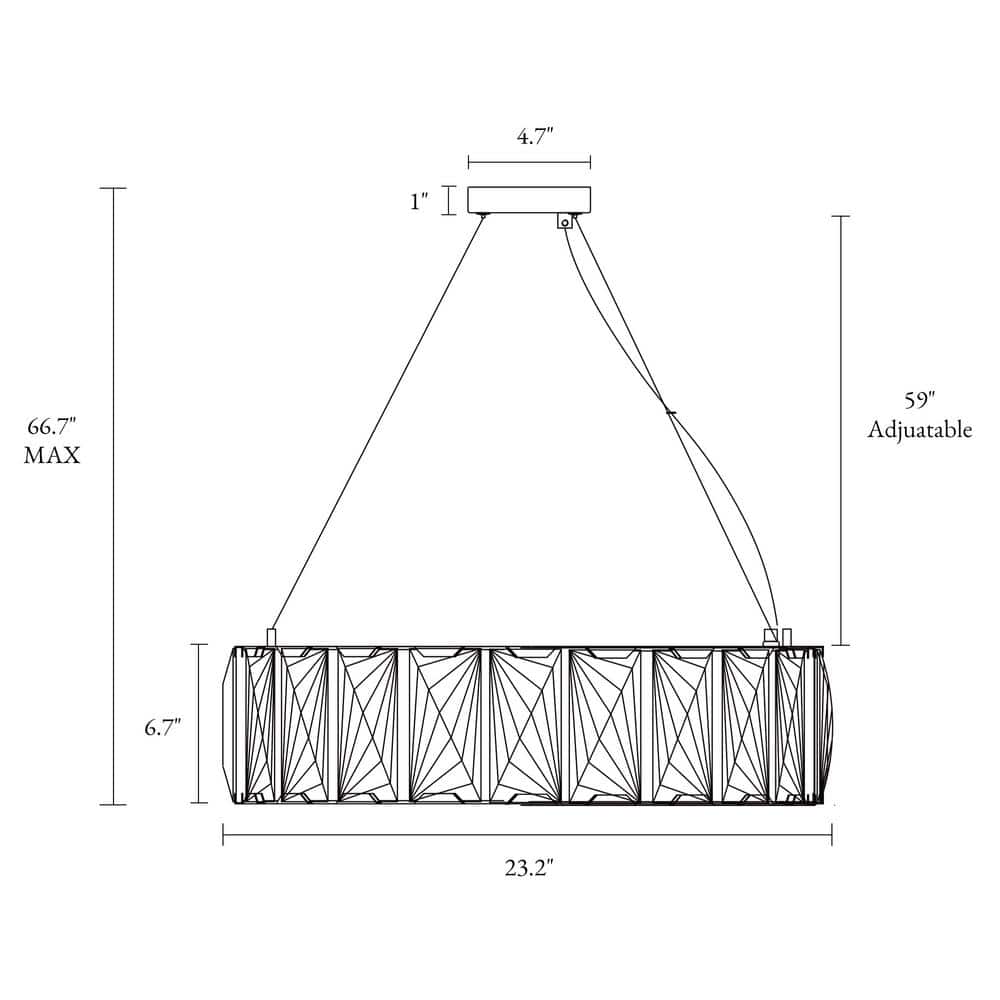 Modern Black Crystal 6-Light Drum Chandelier with Clear Crystals