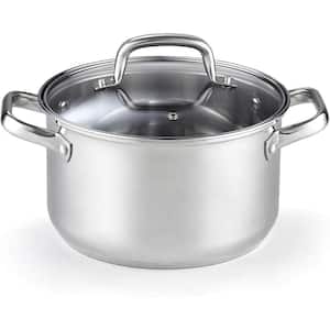 5 qt. Round Stainless Steel Casserole Dish with Glass Lid