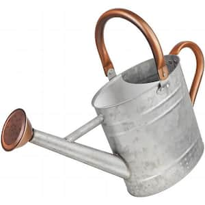 1 Gal. Metal Watering Can with Removable Spout, Nice Galvanized Steel Water Can with Embossed Design