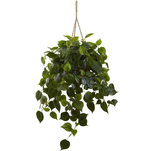 Nearly Natural Artificial Philodendron Hanging Basket