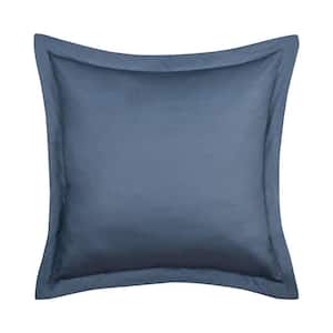 Sakura Blue Cotton 20 in. Square Decorative 20 in. x 20 in. Throw Pillow