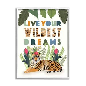 "Live Wildest Dreams Sentiment Tropical Forest" by Darlene Seale Framed Animal Texturized Art Print 24 in. x 30 in.