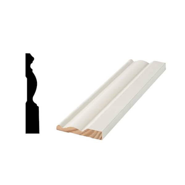 Woodgrain Millwork WGB 322 5/8 in. x 3-1/4 in. x 192 in. Primed Pine Finger-Jointed Base Molding