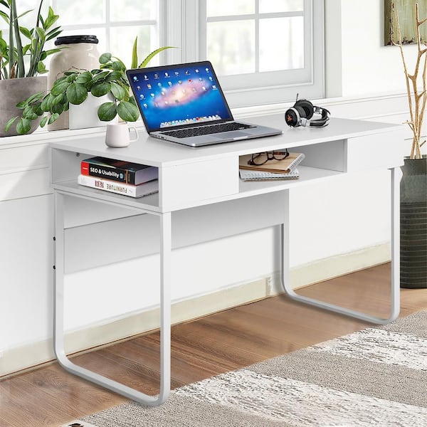 ODK 48 Inch Computer Desk with 3 Fabric Drawers, Home Office Desks with  Storage, Modern Work Desk for Bedroom, Writing Study Table, White - Yahoo  Shopping