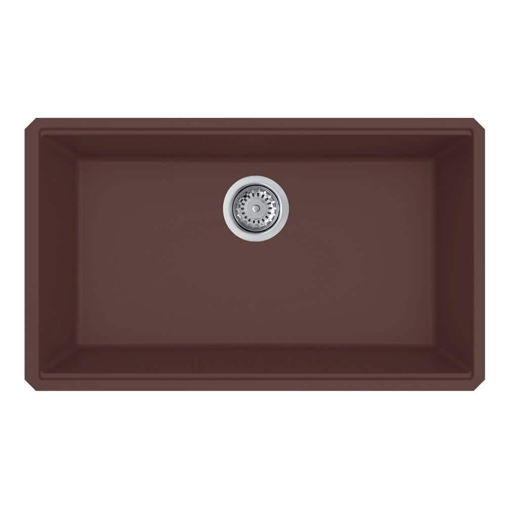 epiStage 33 in. Undermount Single Bowl Coffee Brown Composite Workstation Kitchen Sink -  Ruvati, RVG2306ES