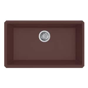 epiStage 33 in. Undermount Single Bowl Coffee Brown Composite Workstation Kitchen Sink