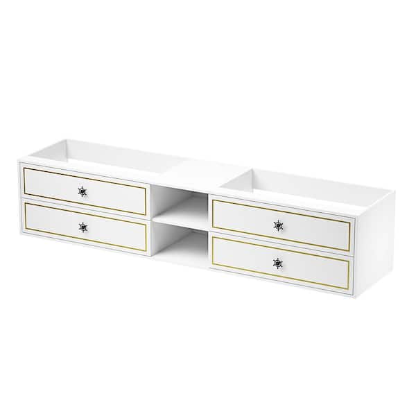 Andrea 96 in. W x 23 in. D x 21 in. H Bath Vanity Cabinet without Top in White