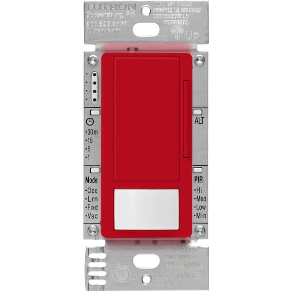 Maestro 0-10 Volt Dimmer Sensor Switch, 8A/120-277 Volt, Single-Pole/3-Way, Red (MS-Z101-HT)