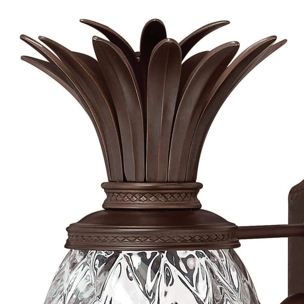 Copper Bronze Pineapple Outdoor Wall Lantern with Clear Glass