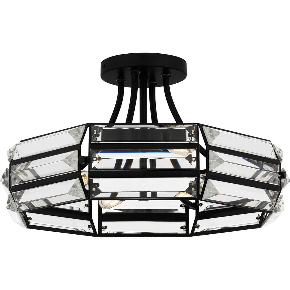 Padilla 17 in. 4-Light Matte Black Semi-Flush Mount price history on PriceWatchPro