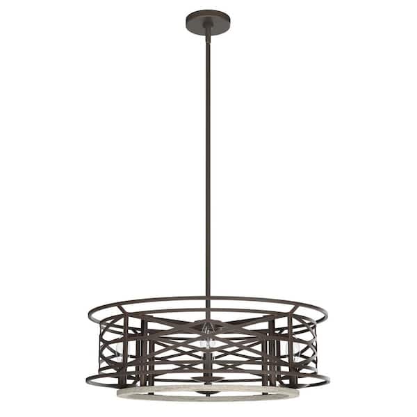 Hunter Langwood 4-Light Onyx Bengal Candlestick Chandelier Dining Room Light