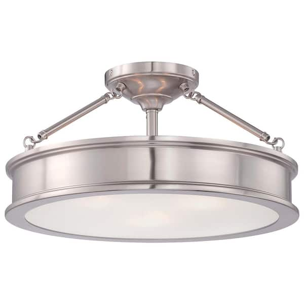 semi flush mount brushed nickel