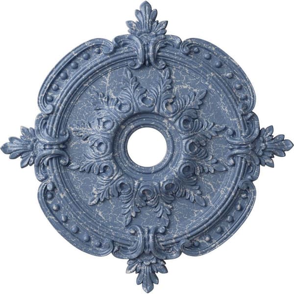 Ekena Millwork 1-5/8 in. x 28-3/8 in. x 28-3/8 in. Polyurethane Benson Classic Ceiling Medallion, Americana Crackle