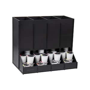 4-Compartment Single Serve Coffee Pod Dispenser, 120 Pod Capacity, Breakroom, 14.5 in. L x 9 in. W x 12.25 in. H, Black