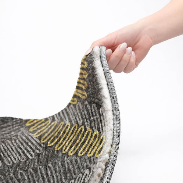 Dream Shag Premium Machine Washable Abstract ADS117 Gray 10 ft. x 14 ft. Area Rug