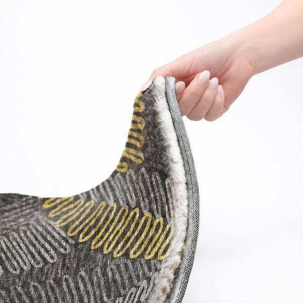 Dream Shag Premium Machine Washable Abstract ADS117 Gray 9 ft. x 12 ft. Area Rug