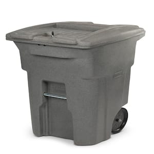 64 Gal. Graystone Document Trash Can with Wheels and Lid Lock