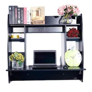 42 in. Wall Built-up Computer Desk Black