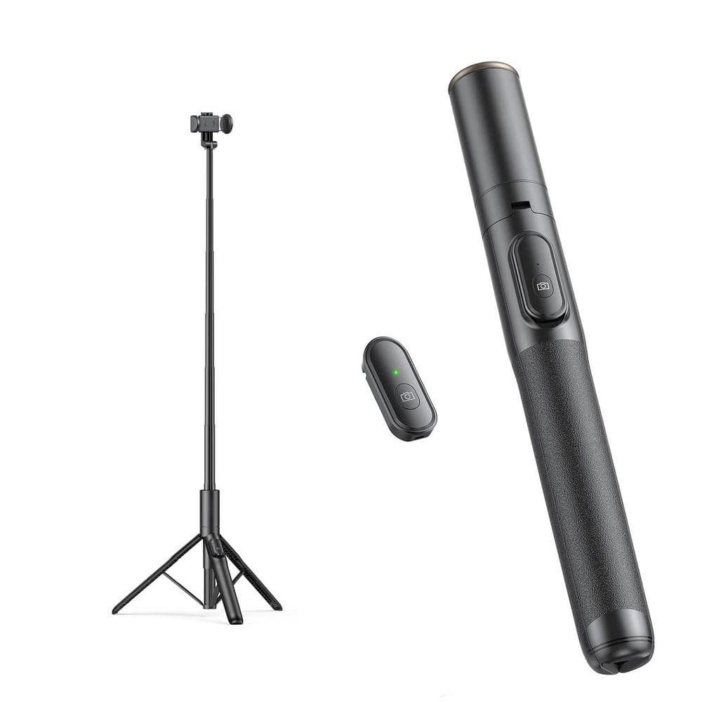 OBJLGEV 60 Phone Tripod and Selfie Stick Lightweight All in One Tripod with Wireless Remote for Selfie/Video Black